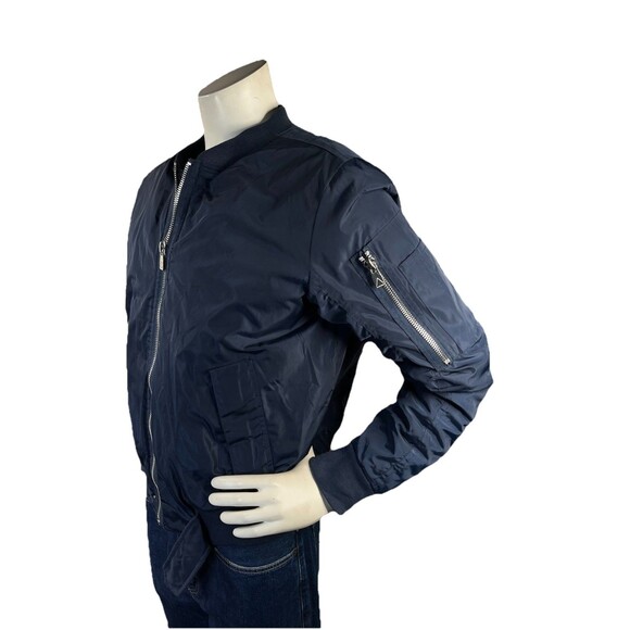 NEW Eleven Paris LA Collection Bomber Jacket Men's Sz L Navy Zip Up Streetwear - Picture 2 of 12
